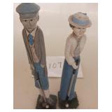 Pencil resin figurines "Golfing together"