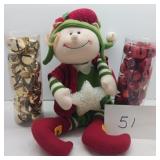 Elf plush, jingle bell ornaments