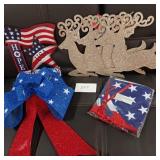 Lot of Patriotic Christmas Decor & gold g