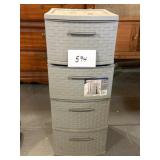 4 Drawer Sterilite Weave Design Plastic Organizer