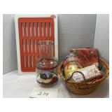 MISC LOT; BASKET; JAR & MORE