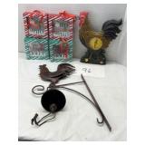 CHRISTMAS ORNAMENTS; ROOSTER BELL/CLOCK