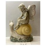 18" ANGEL ON A SNAIL GARDEN DECOR