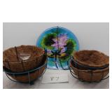 Hanging glasse bird feeder, 4 hanging flower Hanging glasse bird feeder, 4 hanging flower