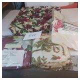 Christmas Themed seat cushion, table covers, plus