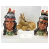 DECOR; (2) INDIAN HEADS & DEER