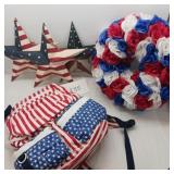 Patriotic stars (3) wreath & backpack