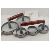 Double patty hamburger press 5" & 2 "