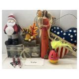 SANTA FIGURINE; LED CANDLES & MORE