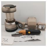 Electric screwdriver, lantern, beams outdoor Electric screwdriver, lantern, beams outdoor