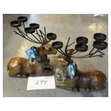 Reindeer Tealight Candle Holder Decor