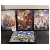Christmas Puzzle Pictures 19x25 - 4 total Christmas Puzzle Pictures 19x25 - 4 total
