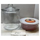 CANDY JAR & SONOMA NESTED CONTAINERS W/ LIDS