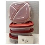 (4) RUBBERMAID DIVIDED FOOD CONTAINERS (4) RUBBERMAID DIVIDED FOOD CONTAINERS