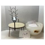 DEER PLATE STAND & SUNFLOWER BOWLS DEER PLATE STAND & SUNFLOWER BOWLS