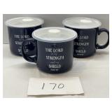 (3) RELIGIOUS SOUP CUPS (3) RELIGIOUS SOUP CUPS