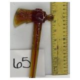 Degenhart Amber Glass Tomahawk Axe Paperweight