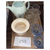 Vintage Glass lot; pitcher; glasses & more Vintage Glass lot; pitcher; glasses & more