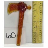 Degenhart Amber Glass Tomahawk Axe Paperweight