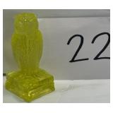 Vintage vasoline glass owl; 3"