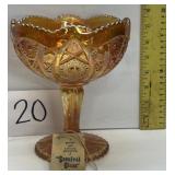 8' carnival glass candy dish; American homemade 8' carnival glass candy dish; American homemade