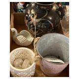 Mixed household; base; decorative bucket & more