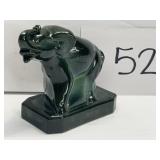 Vintage Boyd Black / Green Glass elephant