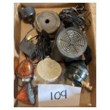 Mixed lot; lights; cords; fishing & more