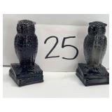 Vintage Bernard Boyd's black & amethyst glass owl Vintage Bernard Boyd's black & amethyst glass owl