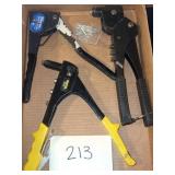 Lot of (3) hand riveters; Stanley & more