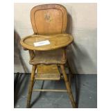 Vintage wooden baby high chair