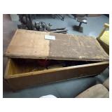 44x19x15; vintage chest; damage throughout 44x19x15; vintage chest; damage throughout