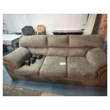 Brown microfiber couch; 81x37