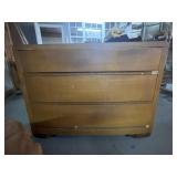 Vintage three drawer dresser w/ wheels; 46x22x36 Vintage three drawer dresser w/ wheels; 46x22x36
