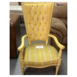 Yellow Victorian style chair; 24x43x19