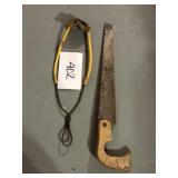 Vintage hand saw & more