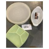 (3) food storage containers; Tupperware & more