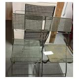 Set of (3) vintage metal folding chairs Set of (3) vintage metal folding chairs