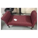 Vintage maroon lounge chair; 46x18x26