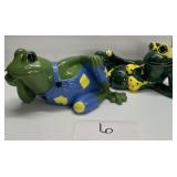 Outdoor frog garden decor; 9 & 12"