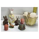 Easter lot; Felt Bunnies; Bowl & More