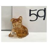 Vintage tangerine glass dog trinket; 1.5' Vintage tangerine glass dog trinket; 1.5'