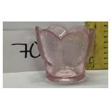 Vintage pale pink glass vase; 3"