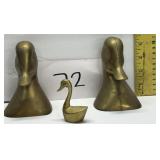 Vintage Taiwan Brass Duck heads / swan