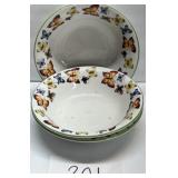 Set of (3) butterfly garden bowls Set of (3) butterfly garden bowls