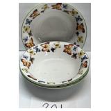 Set of (3) butterfly garden bowls