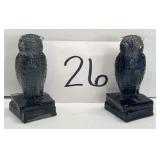 Vintage Bernard Boyd's clear black glass owl; 3' Vintage Bernard Boyd's clear black glass owl; 3'
