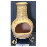 Medalla small clay chimenea, sun medallion