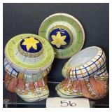 (2) WCL Mexican Painted Pottery jars