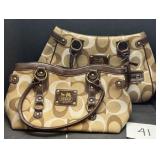 (2) Coach chocolate brown large purses